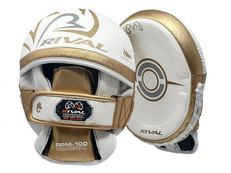 Rival RPM100 Professional Punch Mitts white Gold