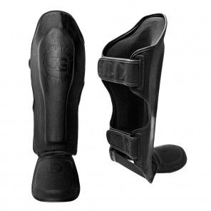 JOYA Shinguard 'Faded Black' - 'Fight Fast' (Leather)
