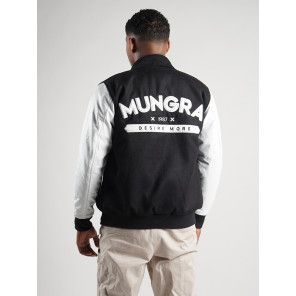 Mungra Signature Varsity Jacket – Black/White