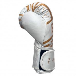 JGxEnfusion Tribe Velcro Boxing Gloves – White/Gold