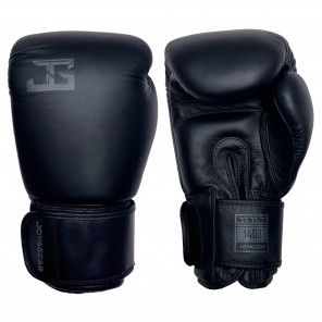 KICK-BOXING GLOVE THAI LEATHER- BLACK/BLACK